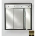 Afina Corporation Afina Corporation TD-LC3434RMAJGD 34 in.x 34 in.Recessed Triple Door Cabinet with Contemporary Lights - Majestic Gold TD/LC3434RMAJGD
